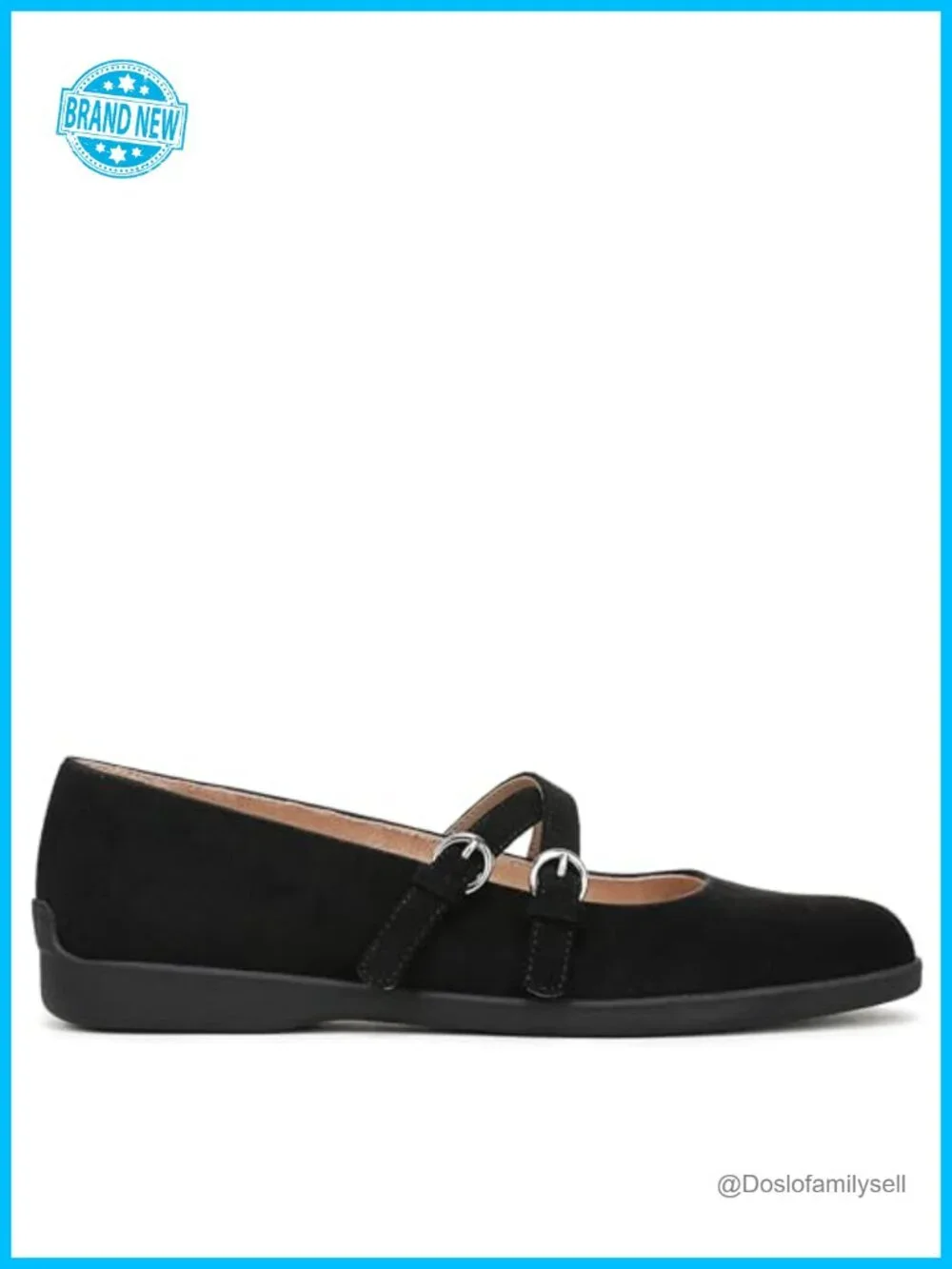 LifeStride Marnie Mary Jane Flats Faux Suede Buckle Comfort Walking Shoe